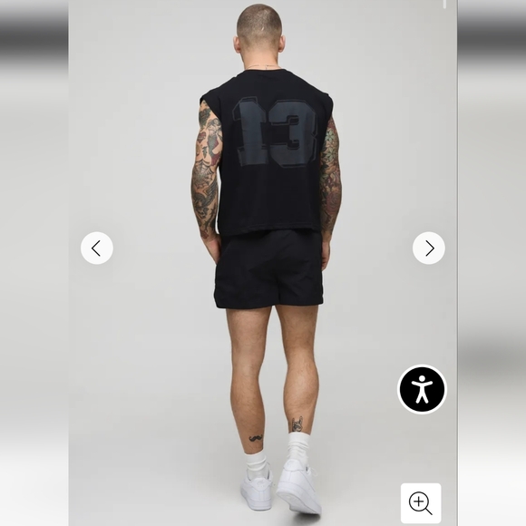 NWT BoohooMan Shrunken Boxy Heavyweight Varsity Tank, Size M - Picture 3 of 6